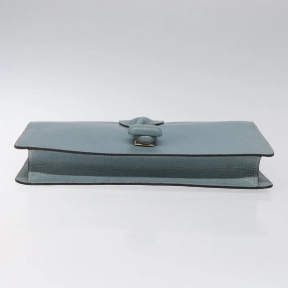 LOEWE Clutch Bag Leather Light Blue Gold Auth bs25818 - Picture 7 of 15